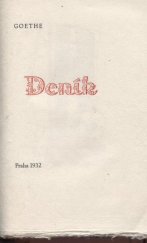 kniha Deník Goethe, F.J. Müller 1932