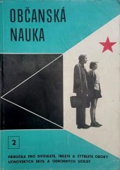 kniha Občanská nauka II Příručka pro dvouleté, tříleté a čtyřleté obory učňovských škol a odborných učilišť, Park kultury a oddechu, Brno 1971