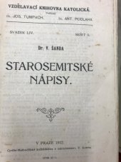 kniha Starosemitské nápisy, V. Kotrba 1912