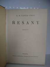 kniha Řešany román, Pražská akciová tiskárna 1927