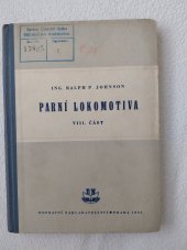 kniha Parní lokomotiva 8. část, Dopravní nakladatelství 1955