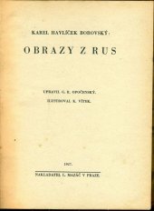 kniha Obrazy z Rus, L. Mazáč 1927