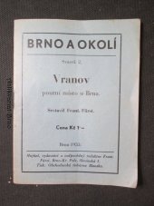 kniha Vranov, poutní místo u Brna, Frant. Fürst 1933