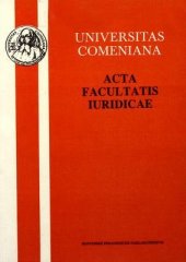 kniha Acta Facultatis Iuridicae Zborník Právnickej fakulty Un. Komenského, Univerzita Komenského 1997