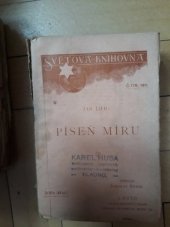 kniha Píseň míru novela 1886, J. Otto 1900