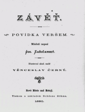 kniha Závěť povídka veršem, Bohdan Böhm 1890