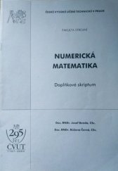 kniha Numerická matematika doplňkové skriptum, ČVUT, Strojní fakulta 2000