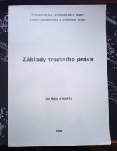 kniha Základy trestního práva, Oeconomica 2003