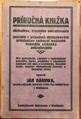 kniha Príručná knížka  Dóchodkov, trestného pokračovaniaa pravidlá v prípadoch dóchodkových priestupkov zachovať majúceho trestného dúdneho pokračovania, Knihtlačiareň Universum v Bratislave 1916