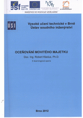 kniha Oceňování movitého majetku, Vysoké učení technické v Brně, Ústav soudního inženýrství 2012