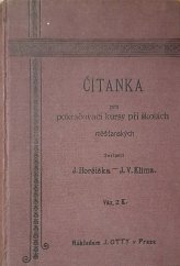 kniha Čítanka pro pokračovací kursy při školách měšťanských, J. Otto 1908