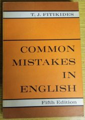 kniha Common mistakes in English, Longman 1973