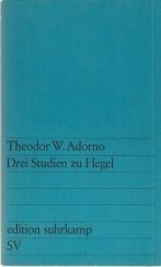 kniha Drei Studien zu Hegel, Suhrkamp 1970