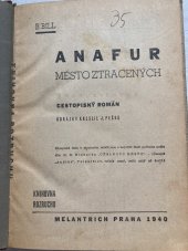 kniha ANAFUR  město ztracených Cestopisný román, Melantrich 1940