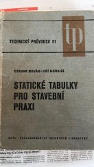 kniha Statistické tabulky pro stavební praxi, SNTL 1968