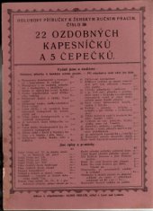 kniha 22 ozdobných kapesníčků a 5 čepečků, A. Holub 1926