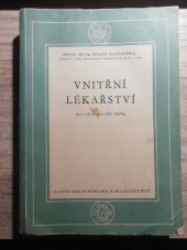 kniha Vnitřní lékařství pro zdravotnické školy pomocná kniha pro zdravot. školy, obor zdravot. sester, Státní zdravotnické nakladatelství 1955