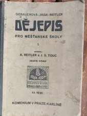 kniha Dějepis pro měšťanské školy Díl I (Pro druhou třídu měšťanských škol)., Nová škola 1935