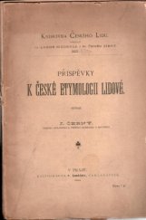 kniha Příspěvky k české etymologii lidové, F. Šimáček 1894