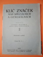 kniha Klíč značek map speciálních a generálních, Springer 1923