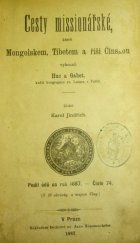 kniha Cesty missionářské, které Mongolskem, Tibetem a říší Čínskou vykonali Huc a Gabet, kněží kongregace sv. Lazara v Paříži, Dědictví sv. Jana Nepomuckého 1887