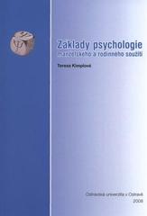 kniha Základy psychologie manželského a rodinného soužití, Ostravská univerzita v Ostravě 2008