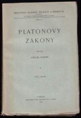 kniha Platonovy Zákony. Část druhá, Česká akademie věd a umění 1926