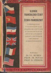 kniha Kapesní slovník francouzsko-český a česko-francouzský s připojenou výslovností, Kvasnička a Hampl 1937