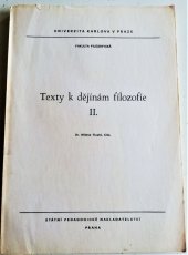 kniha Texty k dějinám filozofie. 2. [díl], SPN 1980