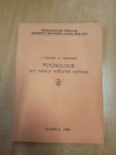 kniha Psychologie pro mistry odborné výchovy, Univerzita Palackého 1983