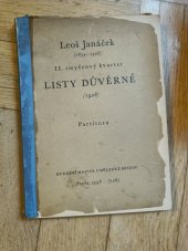 kniha Leos Janacek, II. smyccovy kvartet Listy duverne, Hudební Matice Umělecké Besedy 1938