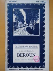 kniha Vlastivědný sborník. Rok 1912-13. Seš.8 (43), - Beroun, Irena Bělohlavová 1912