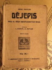 kniha Dějepis pro IV. třídy měšťanských škol, Nová škola 1946