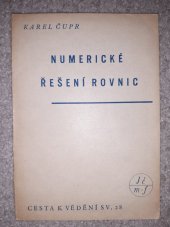 kniha Numerické řešení rovnic, Jednota českých matematiků a fysiků 1945