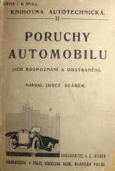 kniha Poruchy automobilu, jich rozpoznání a odstranění, I.L. Kober 1920