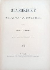 kniha Starořecky snadno a rychle, František Bačkovský 1898