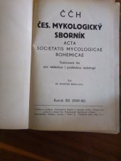 kniha ČČH ČES.MYKOLOGICKÝ SBORNÍK ilustrovaný list pro vědeckou i praktickou mykologii, Československá mykologická společnost 1939