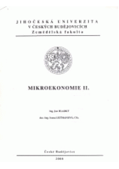 kniha Mikroekonomie II., Jihočeská univerzita, Zemědělská fakulta 2000