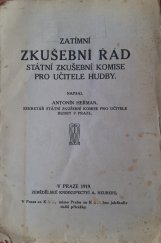 kniha Zatímní služební řád státní zkušební komise pro učitele hudby, Neubert 1919