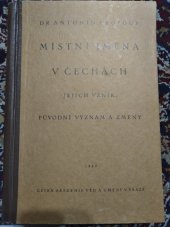 kniha Místní jména v Čechách díl II. - CH-L - jejich vznik, pův. význam a změny, Československá akademie věd 1949