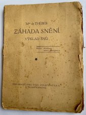 kniha Záhada snění výklad snů, Šolc 1916