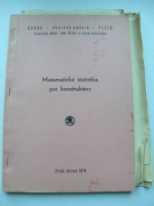 kniha Matematická statistika pro konstruktéry, Škoda n.p. 1978