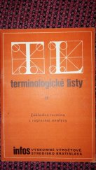 kniha Terminologické listy 18 Základné termíny z regresnej analýzy, Infos 1980