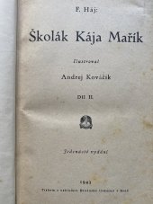 kniha Školák Kája Mařík Díl II., Brněnské tiskárny 1943