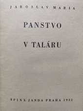 kniha Panstvo v taláru. 2. díl, Sfinx, Bohumil Janda 1932