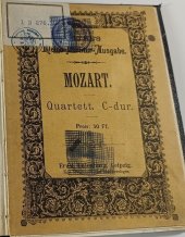 kniha Mozart, No. 8,  Quartett, C-dur, Ernst Eulenburg 1900