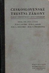 kniha Československé trestní zákony platné v zemích České a Moravskoslezské, Právnické knihkupectví a nakladatelství, V. Linhart 1946