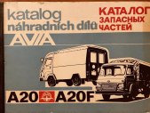 kniha katalog náhradních dílů AVIA A 20 - A20F, Motokov Praha 1980