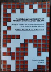 kniha Podpora žáků se speciálními vzdělávacími potřebami v kontextu inkluzivního vzdělávání , Masarykova univerzita Brno 2016