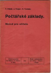 kniha Počtářské základy návod pro učitele, Školní nakladatelství pro Čechy a Moravu 1941